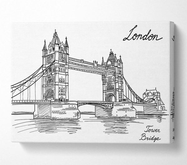  A Canvas Print of Tower Bridge Outline 7 Canvas Art