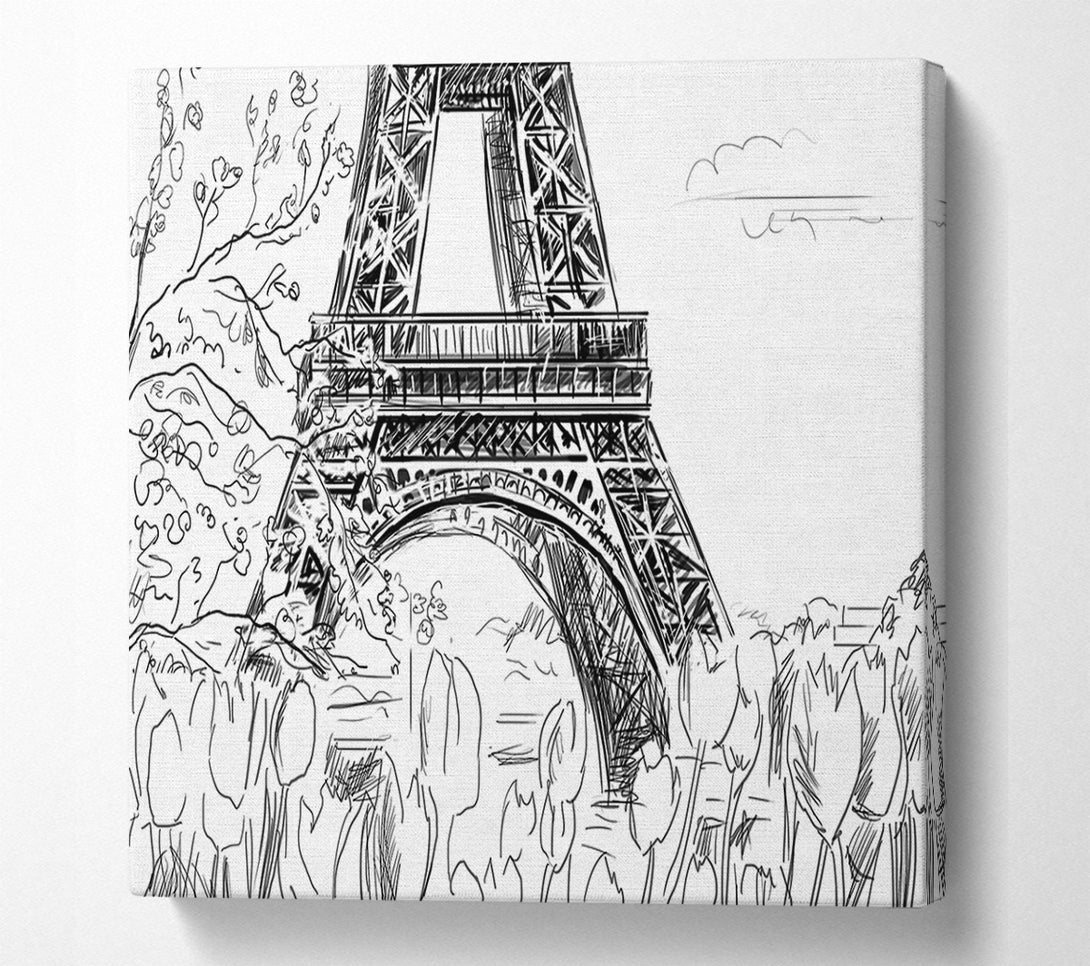  A Canvas Print of Eiffel Tower Close Up 1 Canvas Print