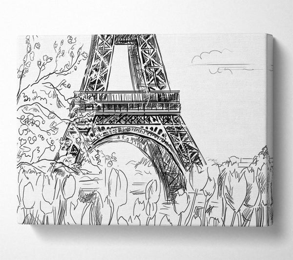  A Canvas Print of Eiffel Tower Close Up 1 Canvas Print