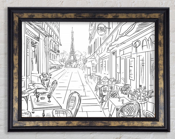 Eiffel Tower Streets 3 Framed Print