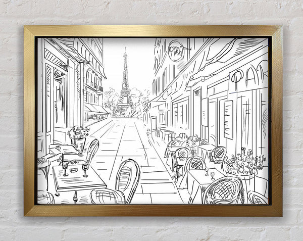 Eiffel Tower Streets 3 Framed Print