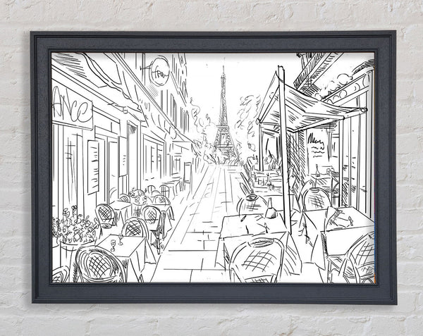Eiffel Tower Streets 4 Framed Print