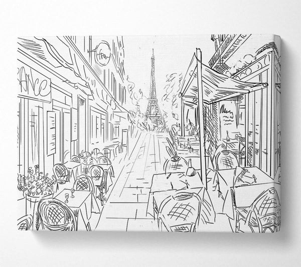  A Canvas Print of Eiffel Tower Streets 4 Canvas Wall Art