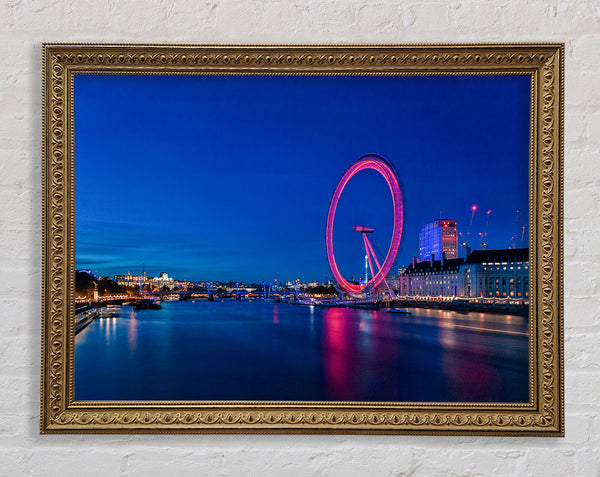 London Eye Pink Glow Framed Print