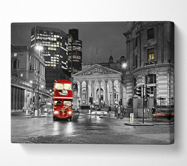  A Canvas Print of Red Bus In The Heart Of The City Canvas Art
