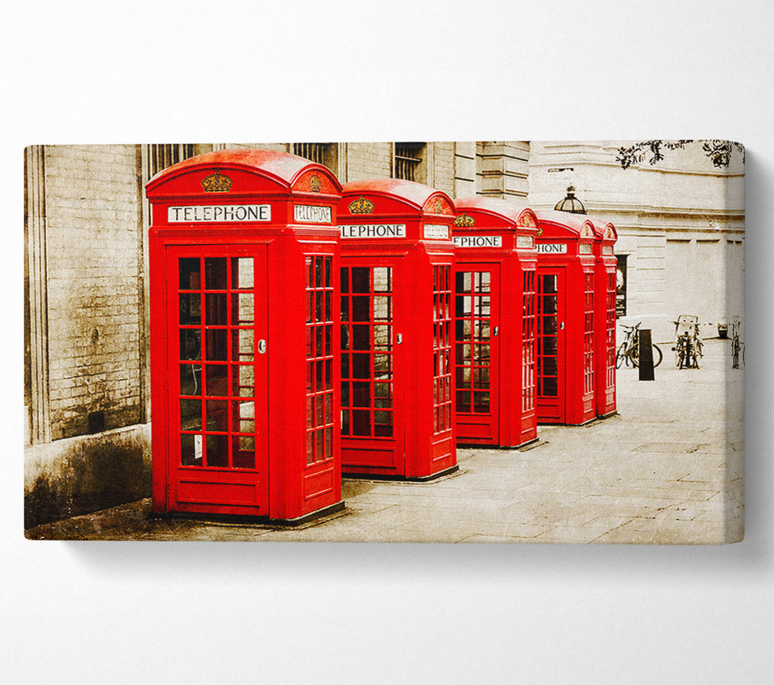  A Canvas Print of Red London Phone Boxes Canvas Wall Art