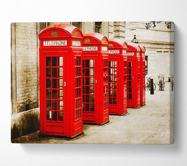 A Canvas Print of Red London Phone Boxes Canvas Wall Art