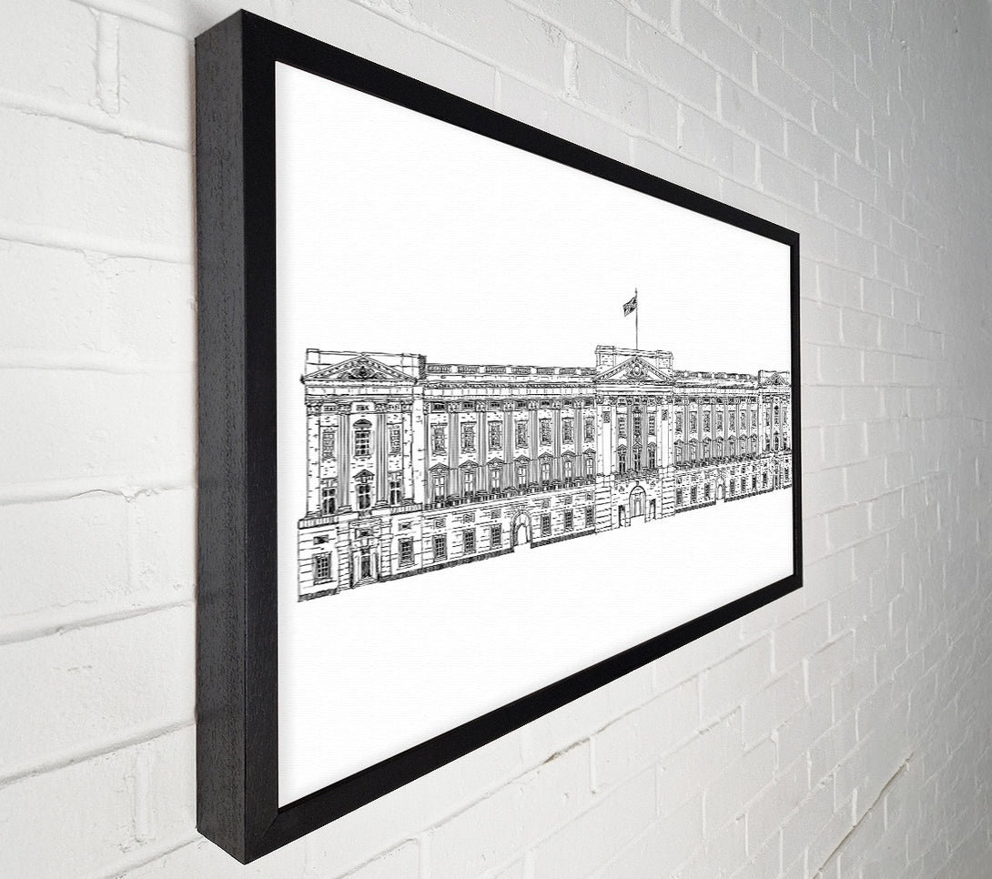  A Canvas Print of Buckingham Palace Drawing Canvas Print