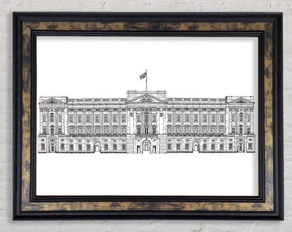 Buckingham Palace Drawing Framed Print