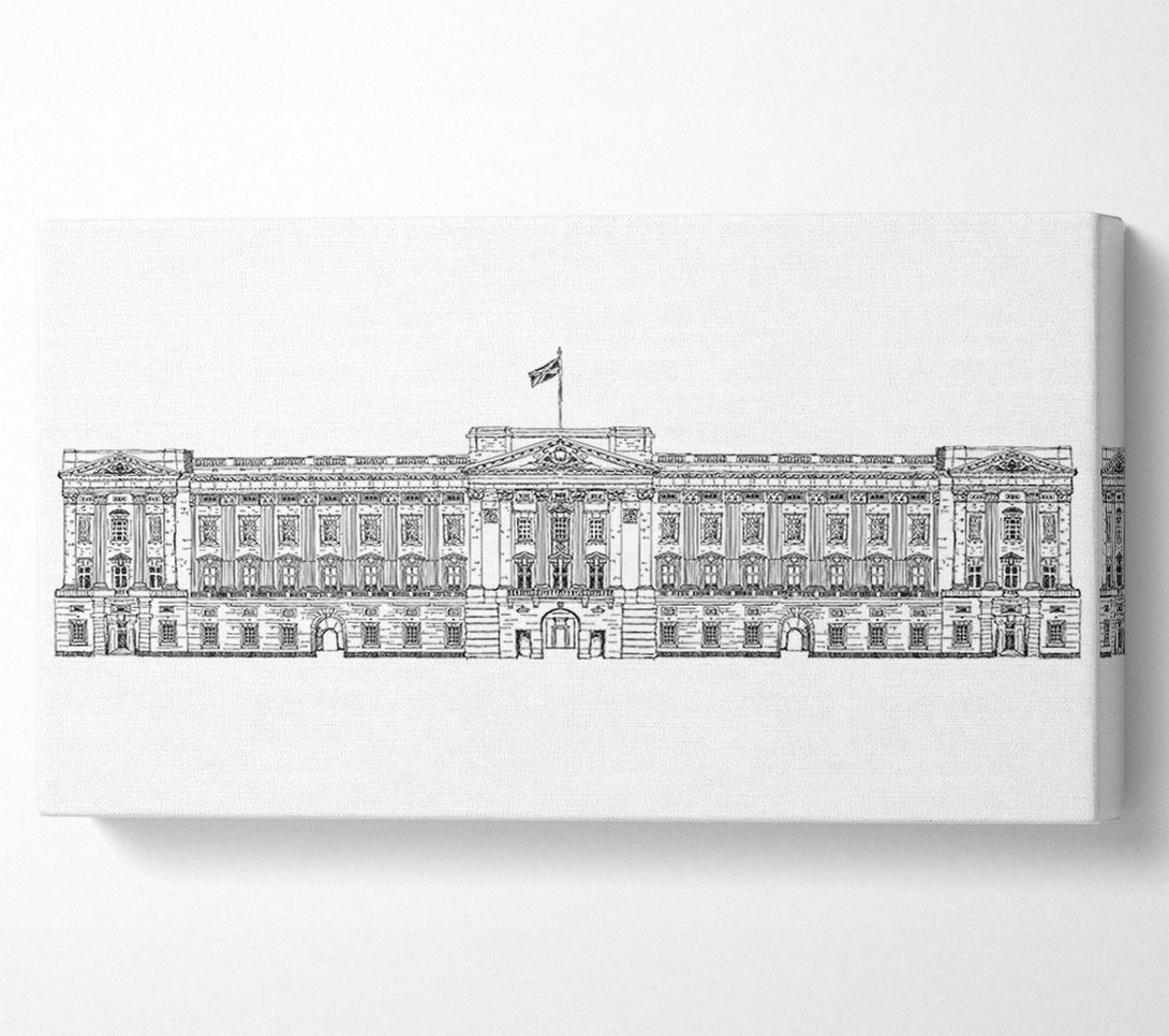  A Canvas Print of Buckingham Palace Drawing Canvas Print