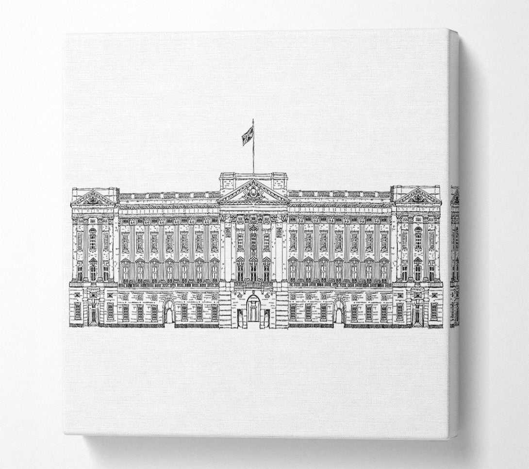  A Canvas Print of Buckingham Palace Drawing Canvas Print