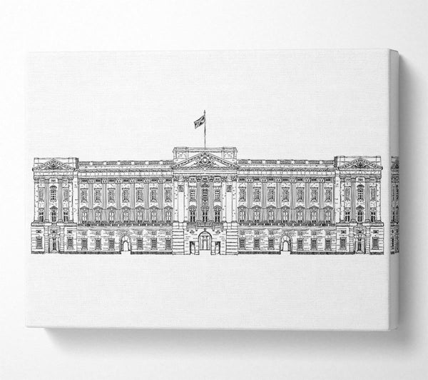  A Canvas Print of Buckingham Palace Drawing Canvas Print
