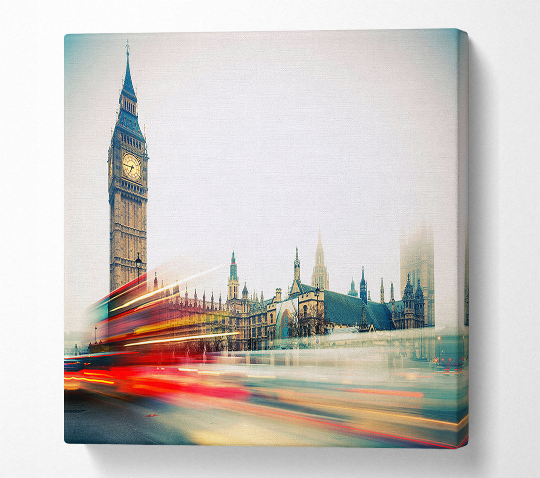  A Canvas Print of Big Ben Red Bus Bl Canvas Art