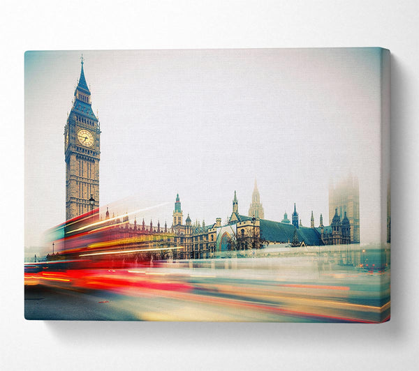  A Canvas Print of Big Ben Red Bus Bl Canvas Art
