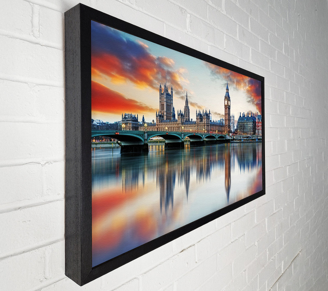  A Canvas Print of Stunning Reflections Of The Houses Of Parliament Canvas Art