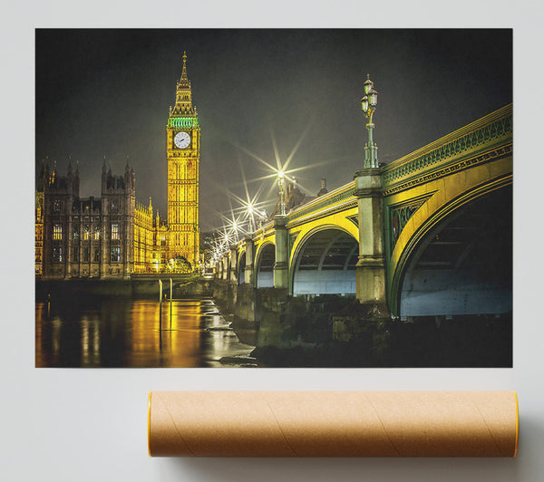 Golden Glow Of Big Ben Poster