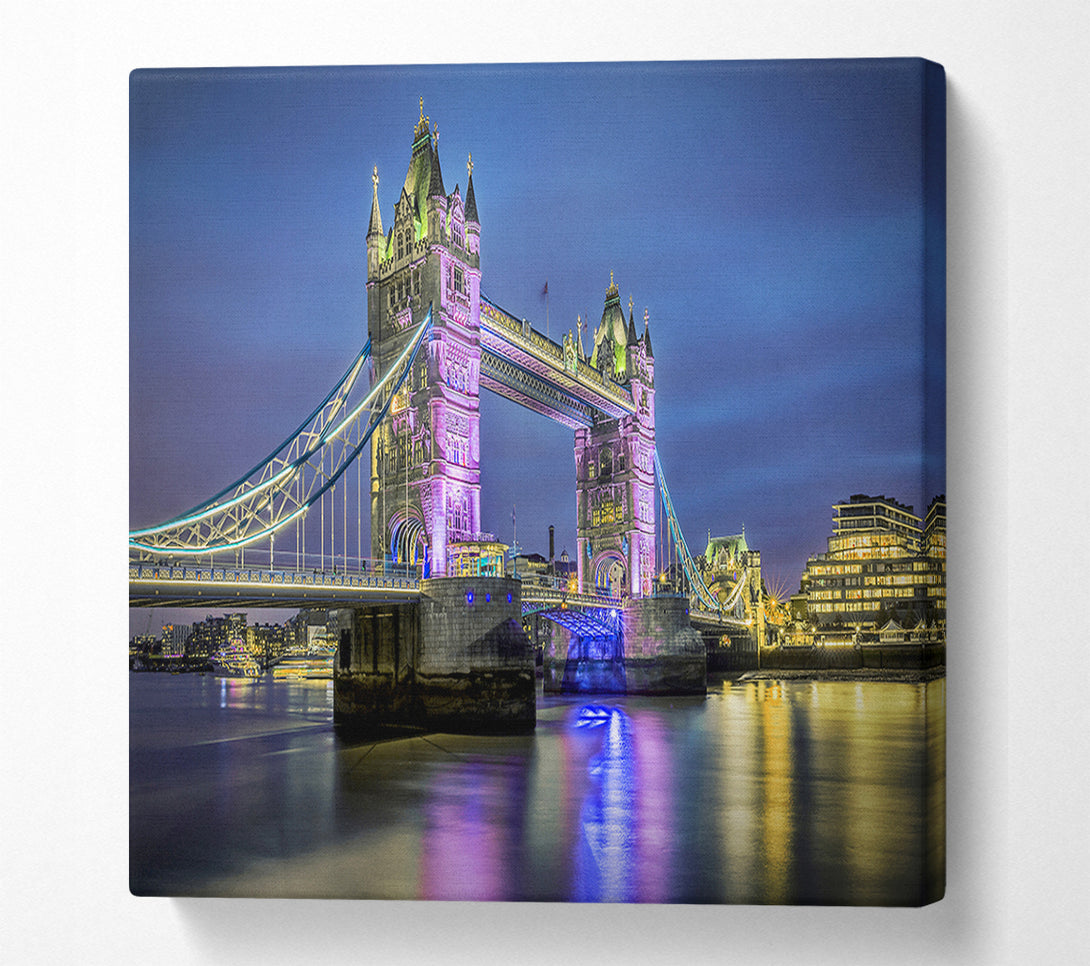  A Canvas Print of Tower Bridge Pink Glow Canvas Art