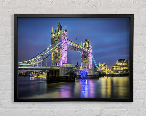 Tower Bridge Pink Glow Framed Print