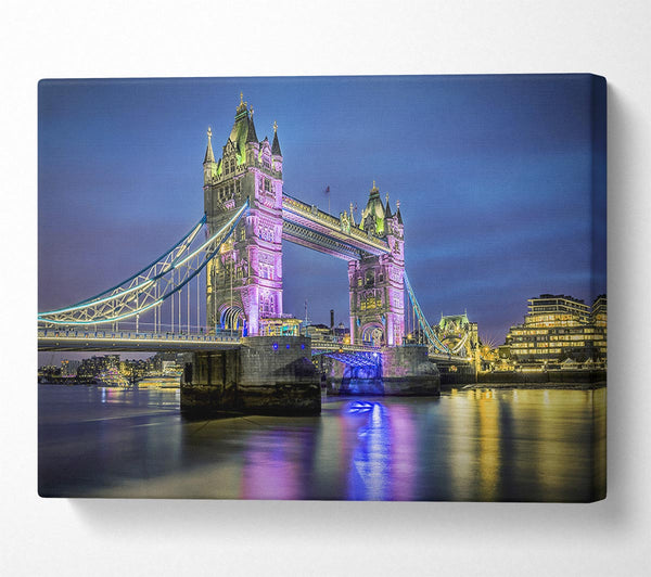  A Canvas Print of Tower Bridge Pink Glow Canvas Art