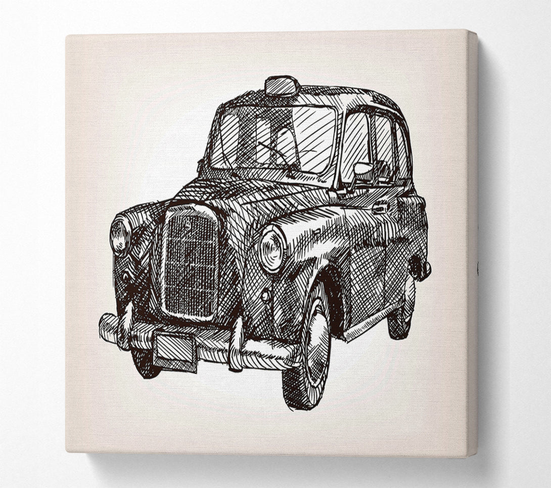  A Canvas Print of Iconic Black Cab Canvas Wall Art