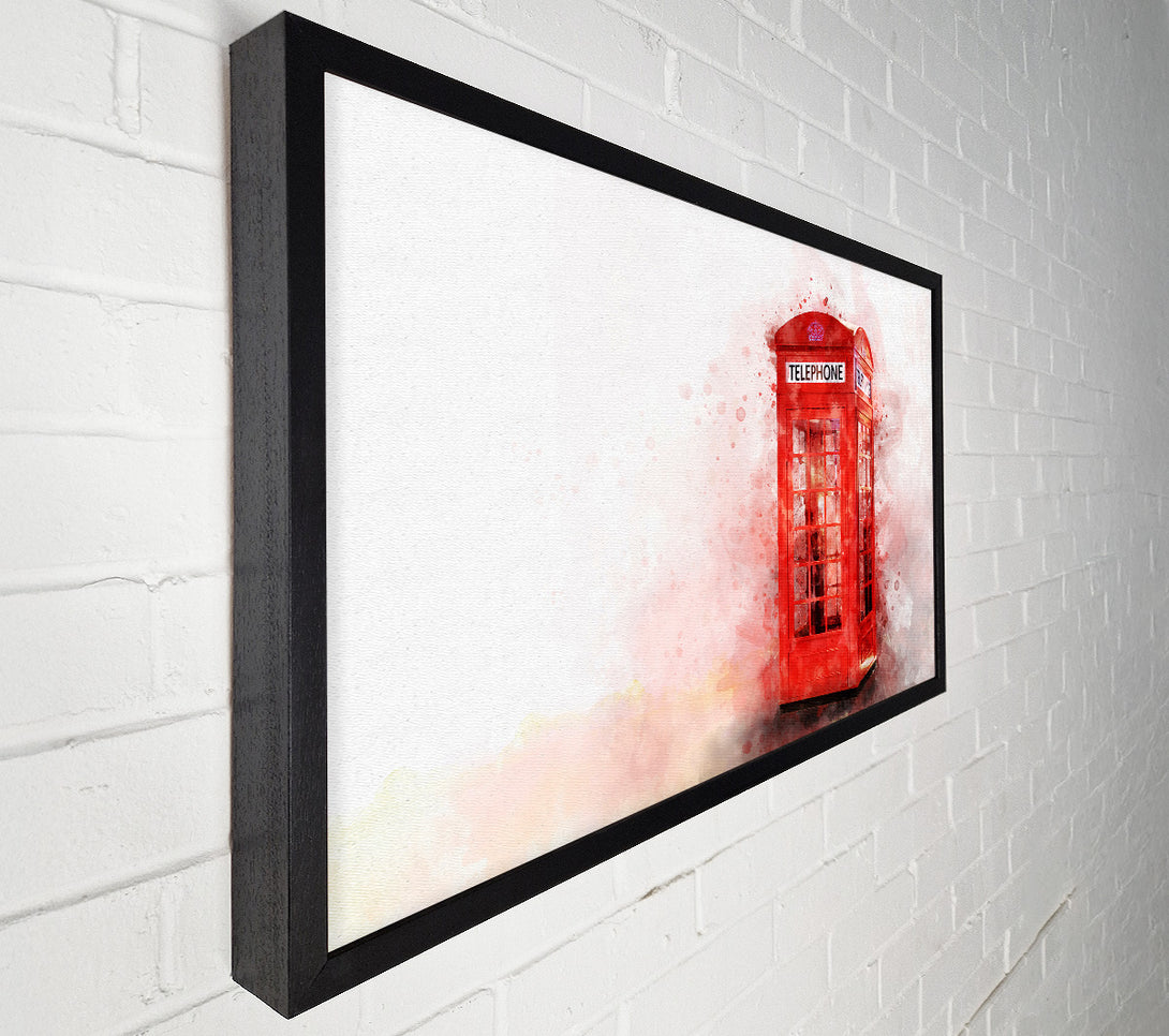  A Canvas Print of Red Phone Box Splash Canvas Print