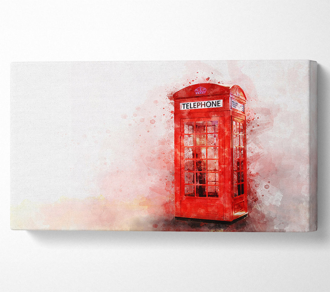  A Canvas Print of Red Phone Box Splash Canvas Print