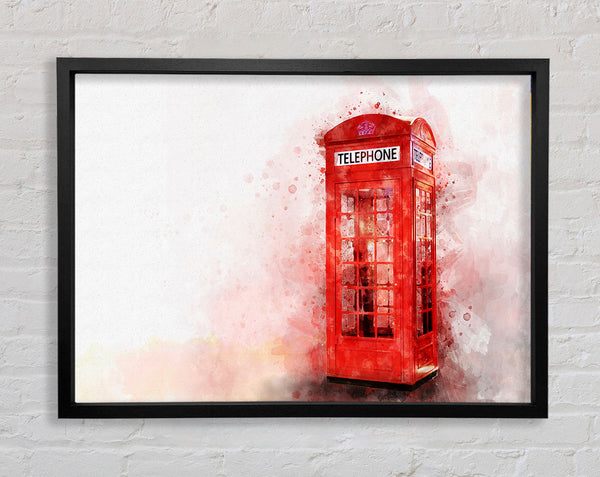 Red Phone Box Splash Framed Print
