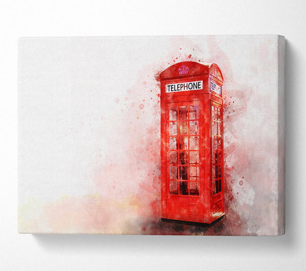  A Canvas Print of Red Phone Box Splash Canvas Print