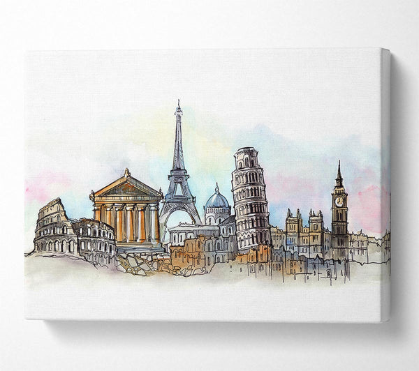  A Canvas Print of Famous Citys Of The Europe 4 Canvas Print