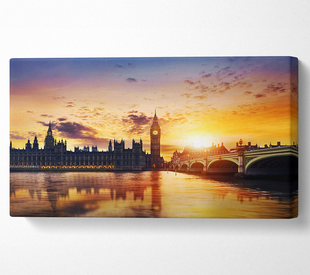  A Canvas Print of Sunset Over The Houses Of Parliament Canvas Print