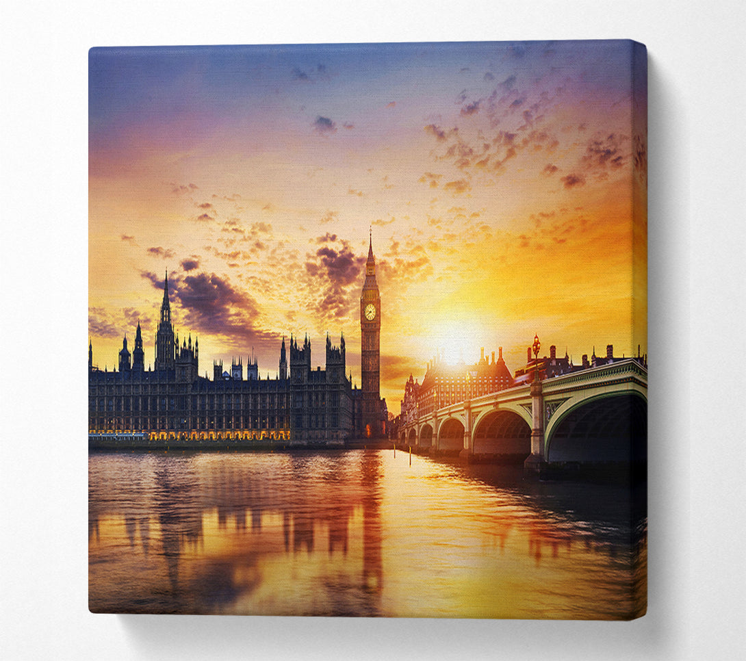  A Canvas Print of Sunset Over The Houses Of Parliament Canvas Print