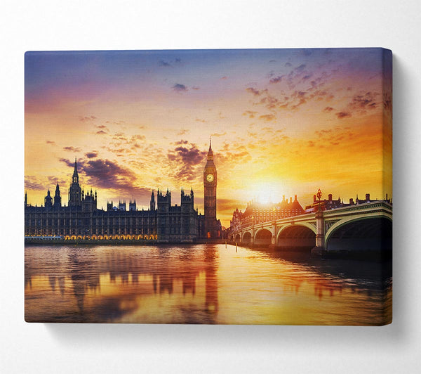  A Canvas Print of Sunset Over The Houses Of Parliament Canvas Print