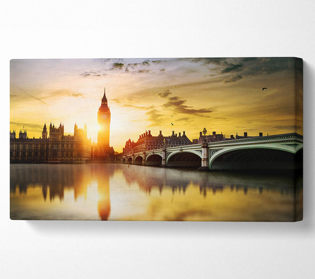  A Canvas Print of Sunset Through Big Ben Canvas Wall Art