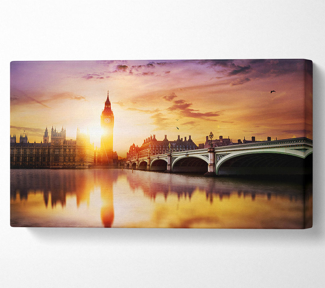  A Canvas Print of Sunset Over The Thames Canvas Wall Art