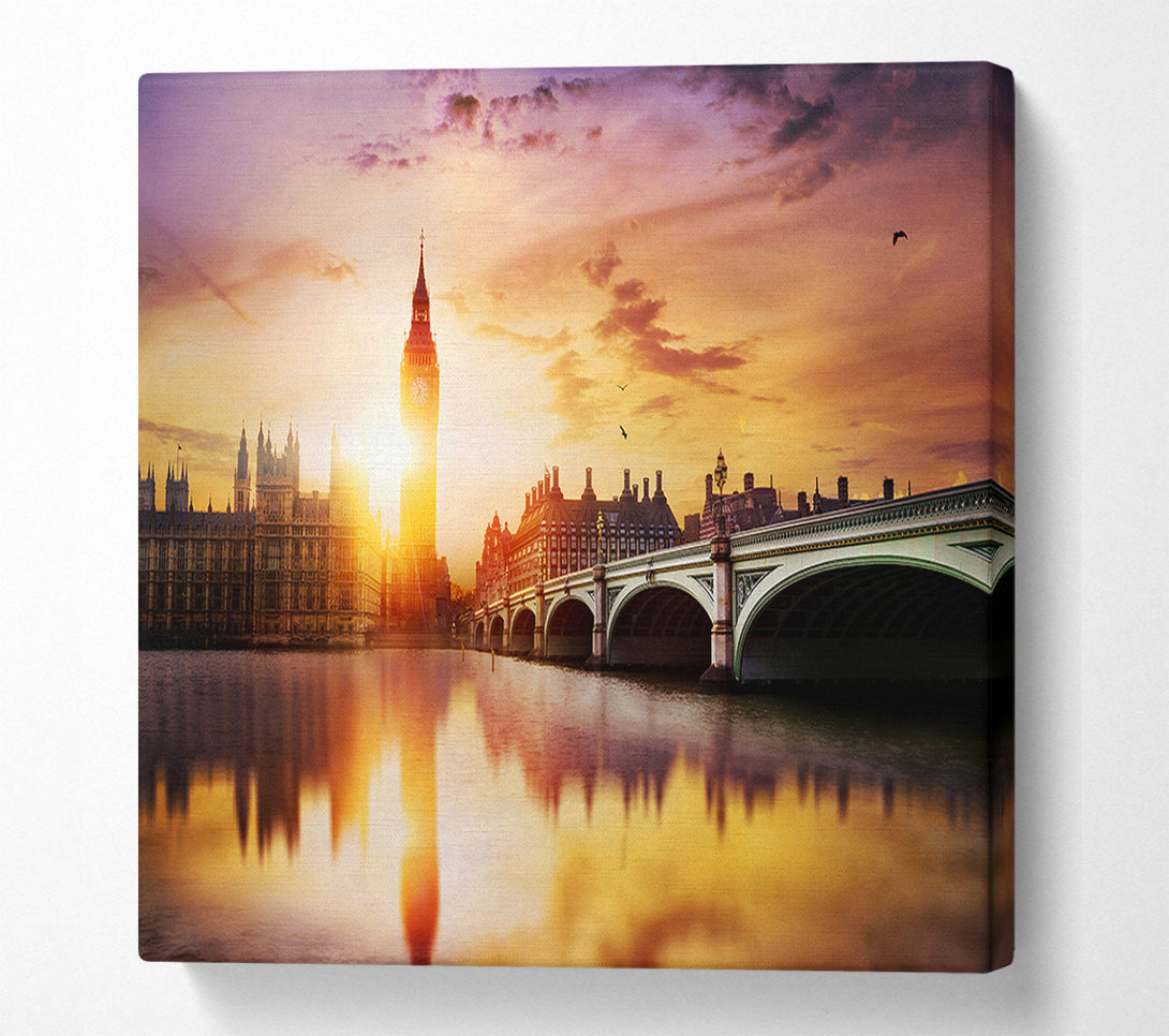  A Canvas Print of Sunset Over The Thames Canvas Wall Art