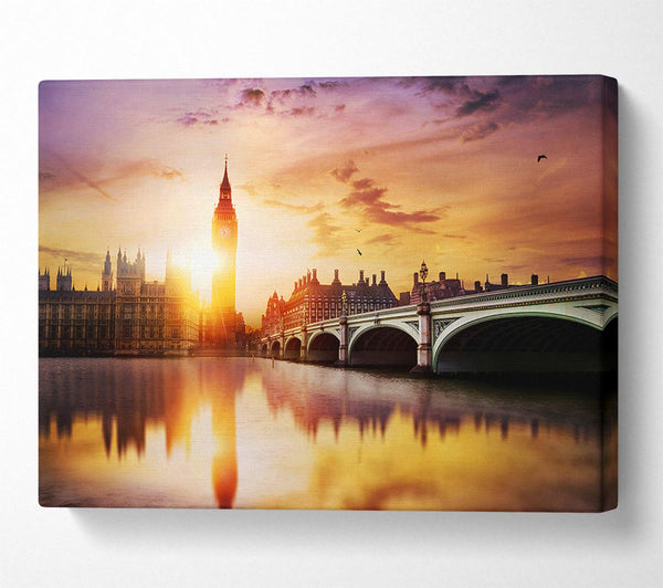  A Canvas Print of Sunset Over The Thames Canvas Wall Art