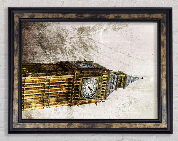 Golden Big Ben Framed Print