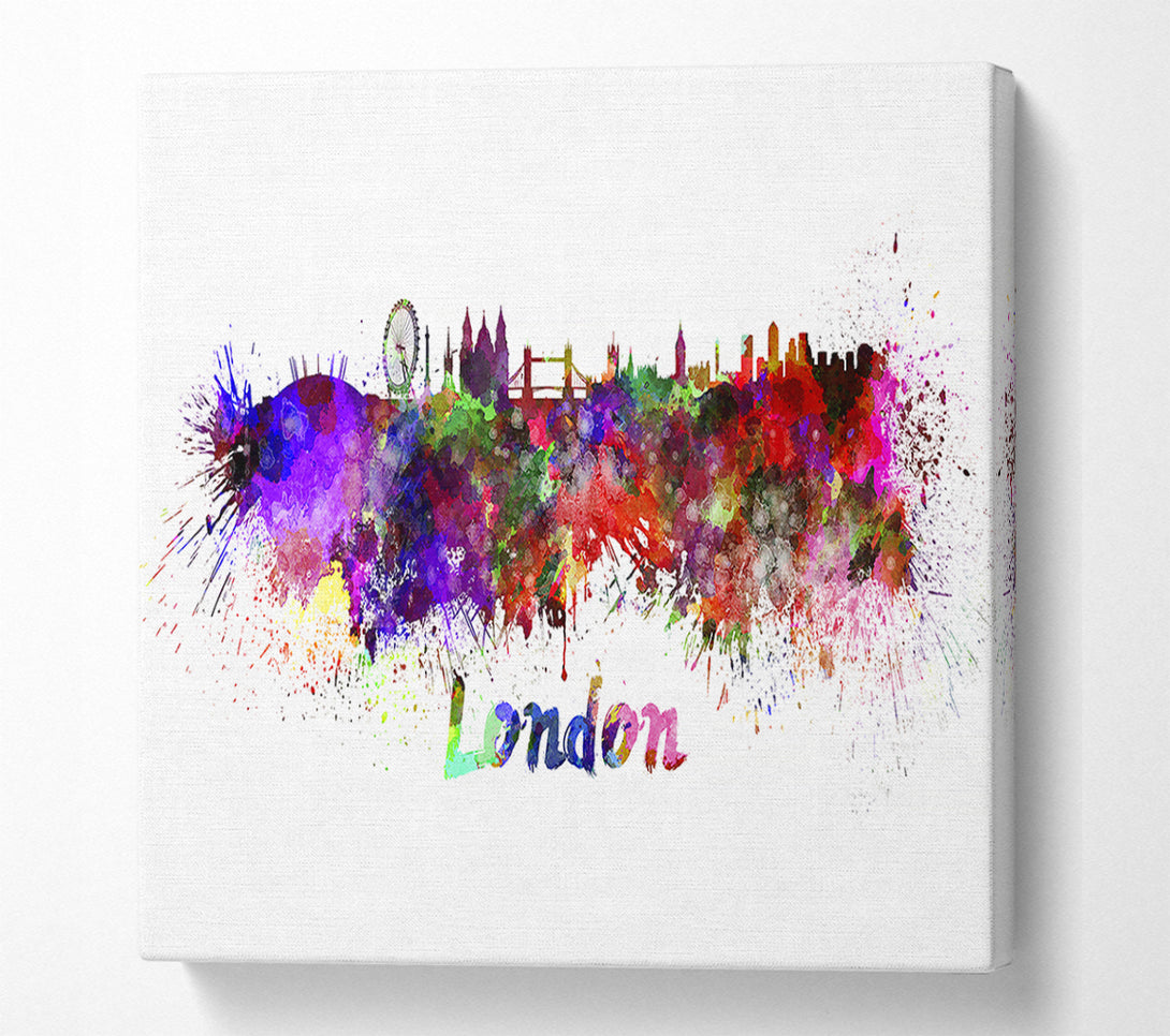  A Canvas Print of Rainbow London Splash 1 Canvas Art