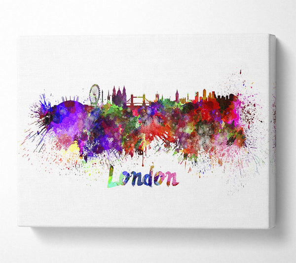  A Canvas Print of Rainbow London Splash 1 Canvas Art