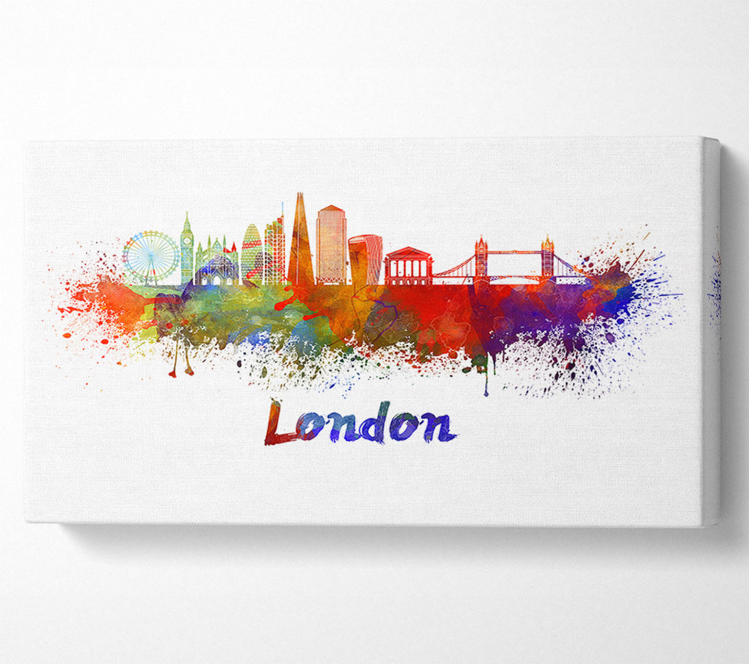  A Canvas Print of Rainbow London Splash 2 Canvas Art