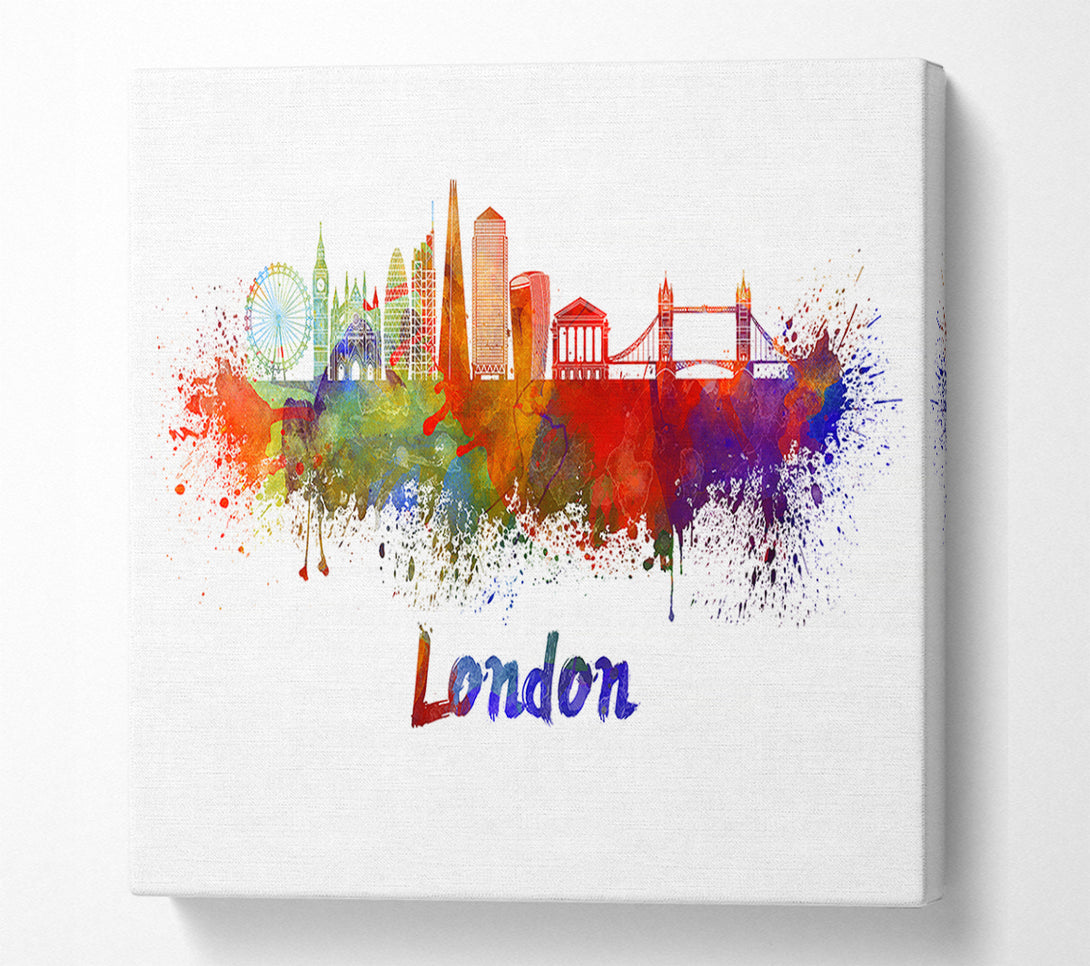  A Canvas Print of Rainbow London Splash 2 Canvas Art