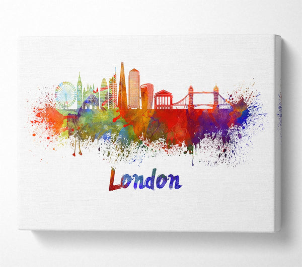  A Canvas Print of Rainbow London Splash 2 Canvas Art