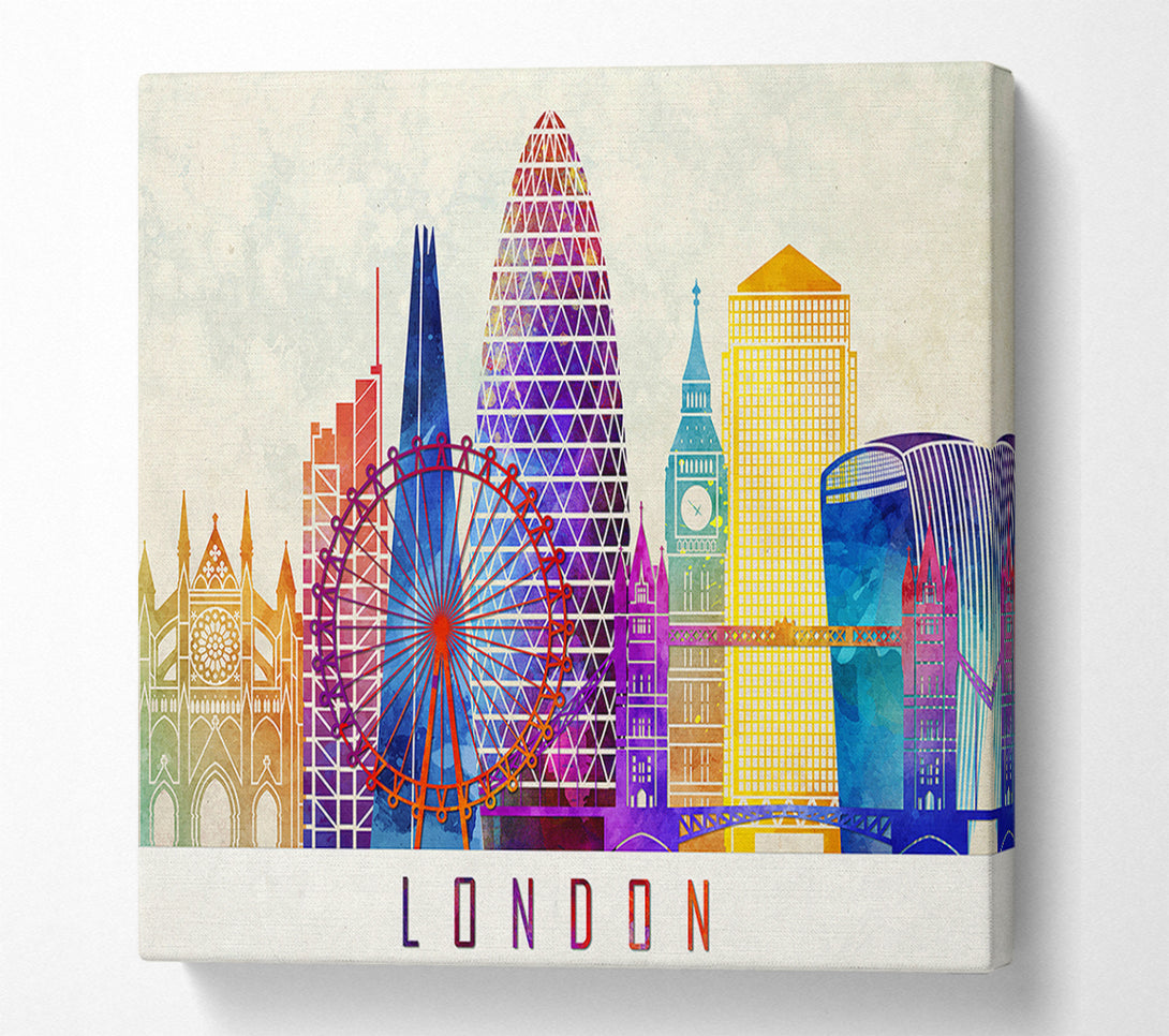  A Canvas Print of Rainbow City 2 Canvas Art