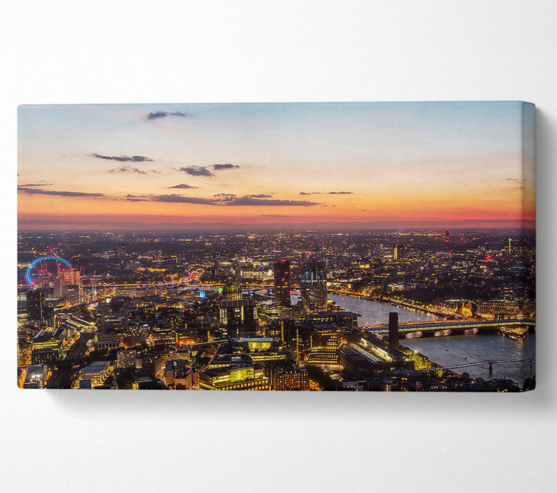  A Canvas Print of Ariel Twilight View Canvas Wall Art