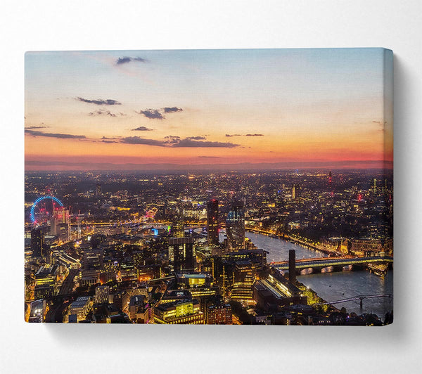  A Canvas Print of Ariel Twilight View Canvas Wall Art