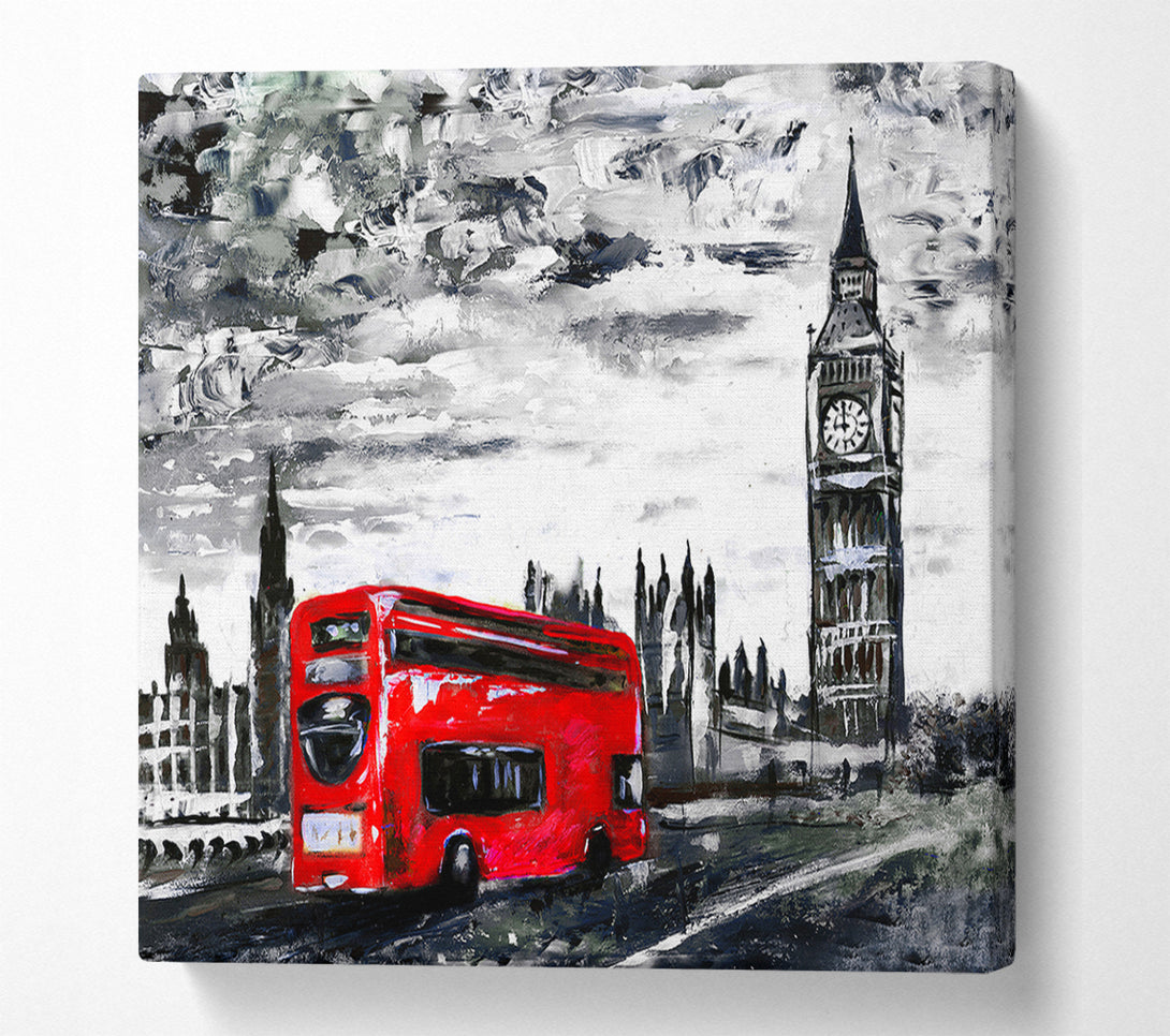  A Canvas Print of Big Ben Red Bus Canvas Art