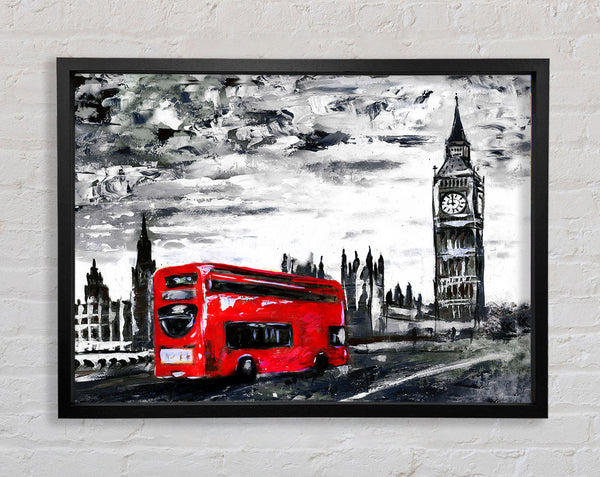 Big Ben Red Bus Framed Print