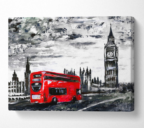  A Canvas Print of Big Ben Red Bus Canvas Art