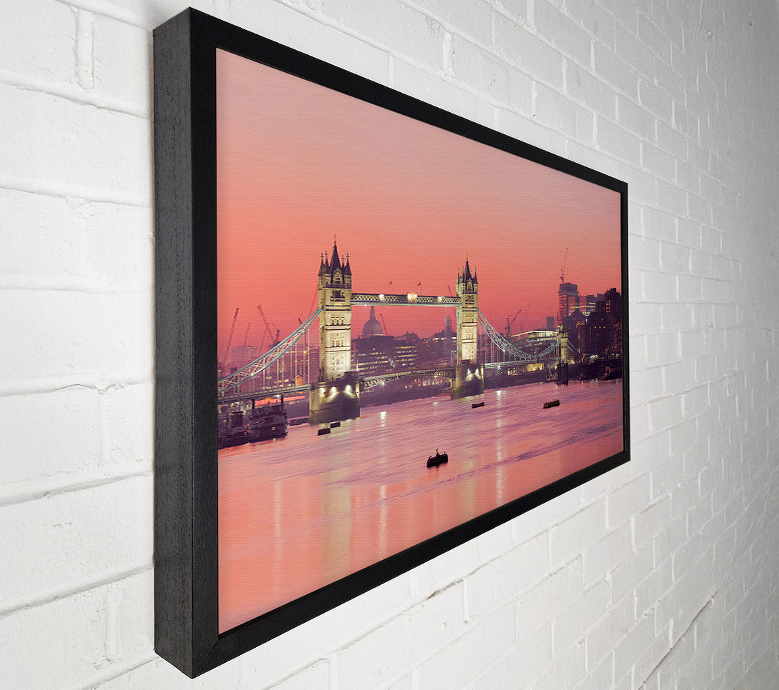  A Canvas Print of Pink Nights Through The Tower Bridge Canvas Art