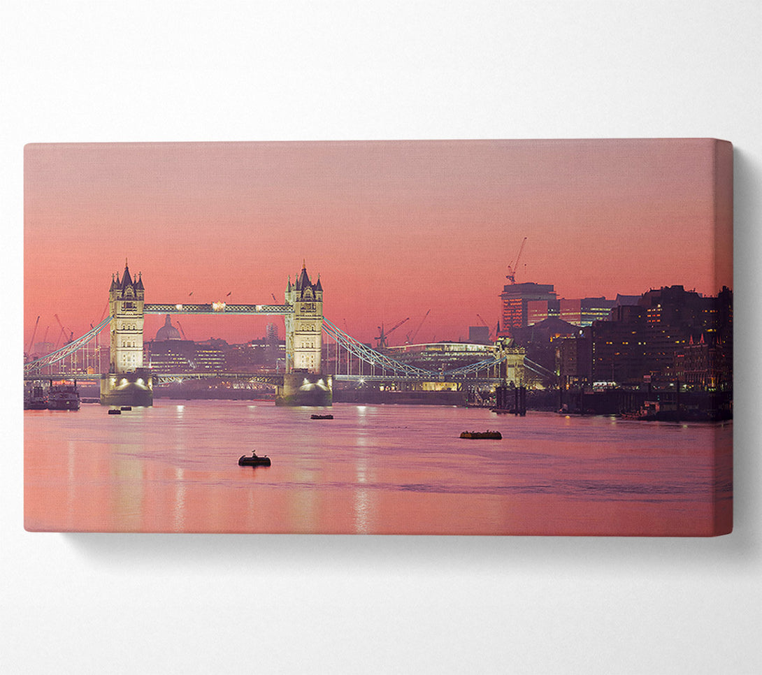  A Canvas Print of Pink Nights Through The Tower Bridge Canvas Art